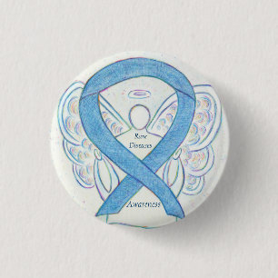 Rare Diseases Denim Awareness Angel Ribbon Pin