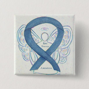 Rare Diseases Denim Awareness Angel Ribbon Pin