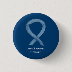 Rare Diseases Denim Awareness Ribbon Pin