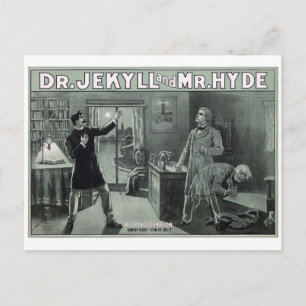 Rare Dr. Jekyll and Mr. Hyde Transformation Poster Postcard