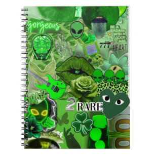 Rare Energy Green Collage – Alien Aesthetic & Vibe Notebook