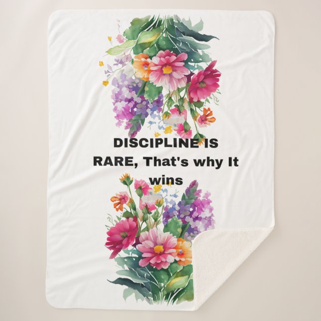 Rare Floral Quote Art Sherpa Blanket (Front)
