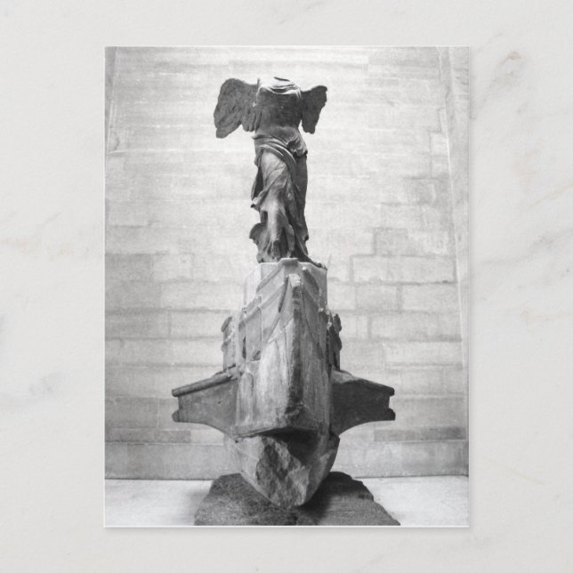 Rare Head On View Winged Victory of Samothrace Nik Postcard (Front)