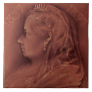 Rare Mauve Queen Victoria 1837-1897 Commemorative Ceramic Tile