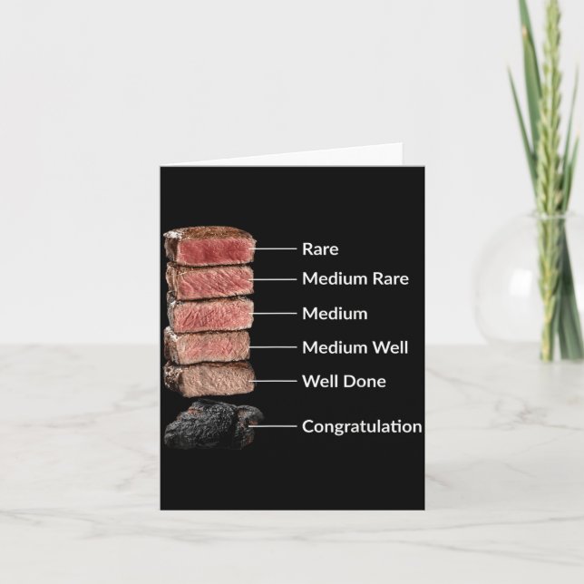 Rare Medium Rare Medium Medium Done Congratulation Card (Front)