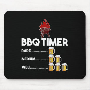 Rare Medium Well Funny Bbq Timer Beer Gift Byrbecu Mouse Pad