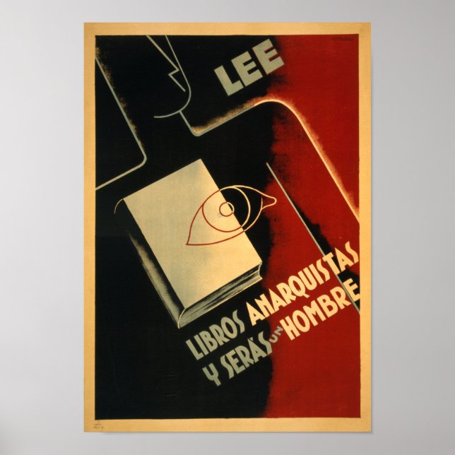 Rare Spanish Civil War Anarchist Poster - Read (Front)