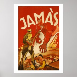 Rare Spanish Civil War Poster JAMAS