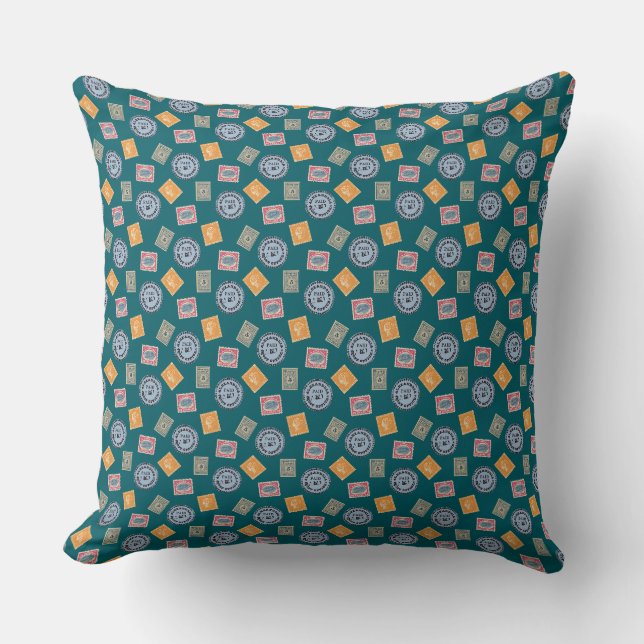 Rare Stamps Pattern Stamp Collector Cushion (Front)