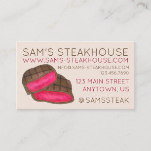 Rare Steak Steakhouse Restaurant Food Chef Business Card