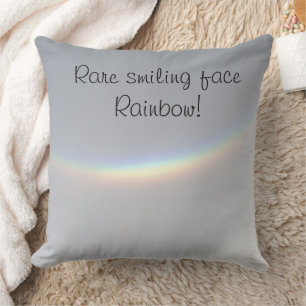 Rare Upside-down Smiling Face Rainbow Jersey Shore Cushion