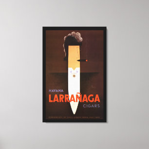 RARE VINTAGE FRENCH ART DECO CIGAR MAN CANVAS PRINT