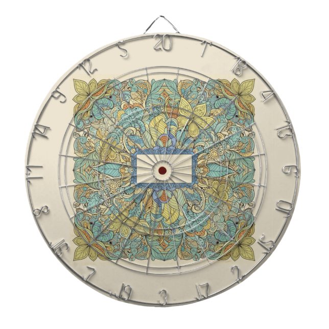 Rare Zentangle Mandala Art Dartboard (Front)