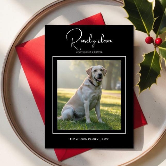 Rarely Christmas Cozy Home Dog | Minimal Pet card (Creator Uploaded)