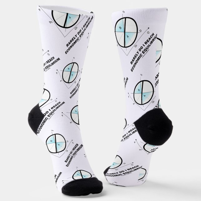 Rarely Do I Reach Economic Equilibrium Econ Humour Socks (Angled)