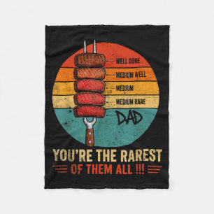 Rarest Dad Steak Doneness Grilling Humour Fleece Blanket
