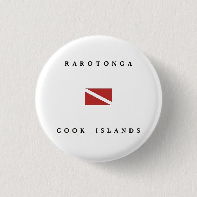 Rarotonga Cook Islands Scuba Dive Flag 3 Cm Round Badge (Front)