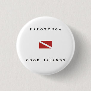 Rarotonga Cook Islands Scuba Dive Flag 3 Cm Round Badge