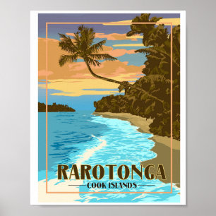 Rarotonga Cook Islands - Vintage Travel Poster