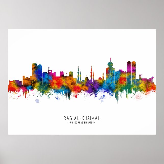  Ras Al-Khaimah UAE Skyline Poster (Front)