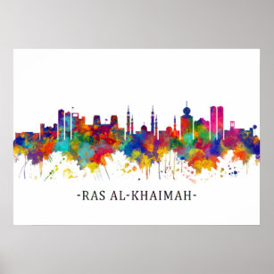 Ras Al-Khaimah UAE Skyline Poster
