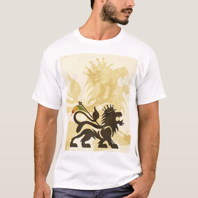Ras Lion Tan T-Shirt (Front)