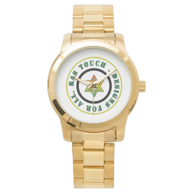 Ras Touch-Oversized Gold Bracelet Watch (Front)