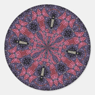 Rasberry Starburst Classic Round Sticker