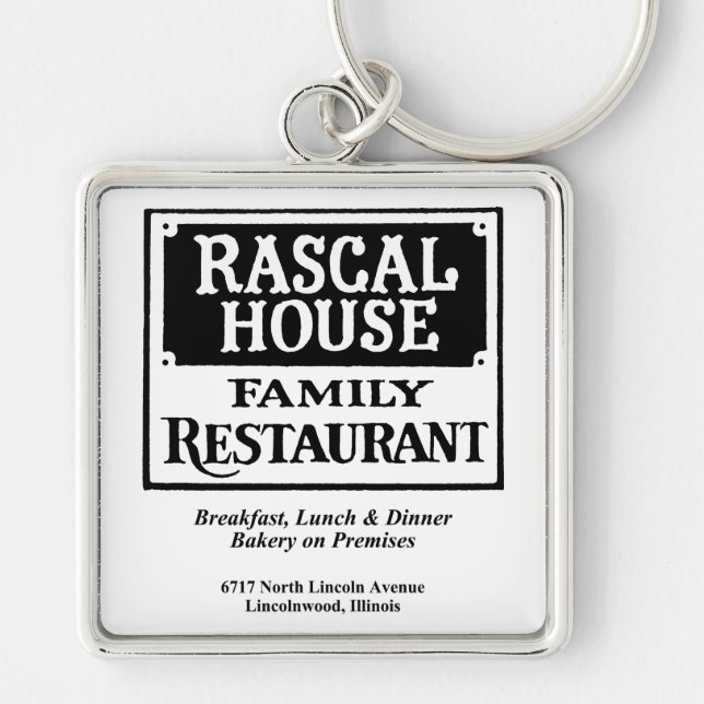Rascal House Family Restaurant, Lincolnwood, IL Key Ring (Front)