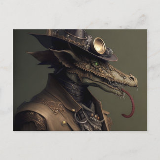 Rascal Steampunk Dragon Postcard