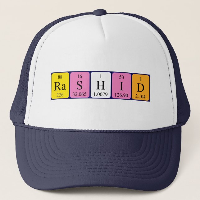 Rashid periodic table name hat (Front)
