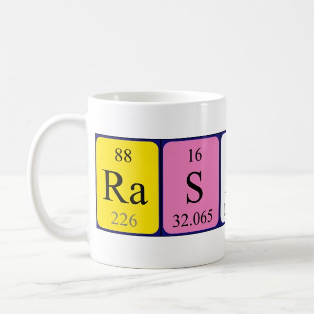 Rashid periodic table name mug (Left)