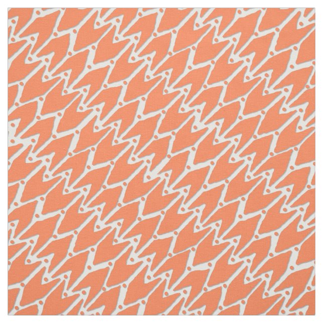 Rashmi ikat white tangerine fabric (Swatch)