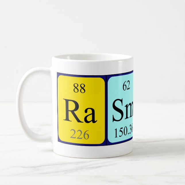 Rasmus periodic table name mug (Left)