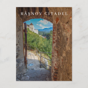 Rasnov Citadel partial view postcard