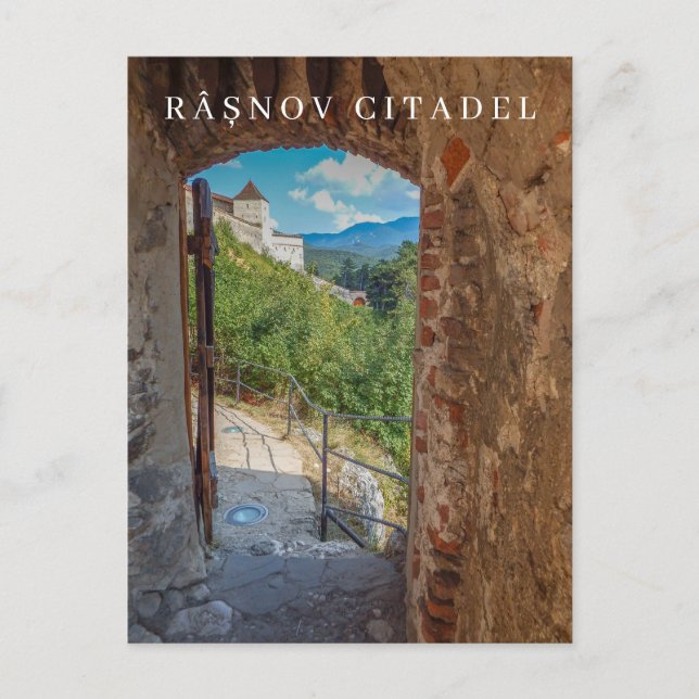 Rasnov Citadel partial view postcard (Front)