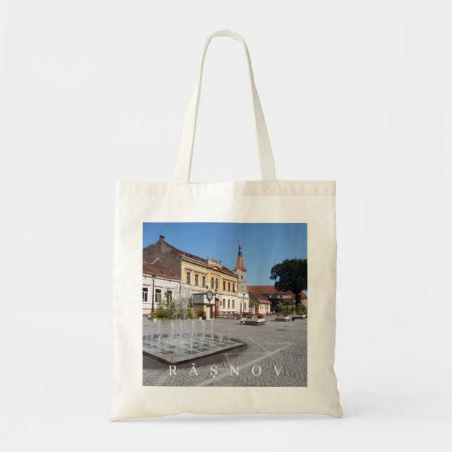 Rasnov Market Square view tote bag (Front)