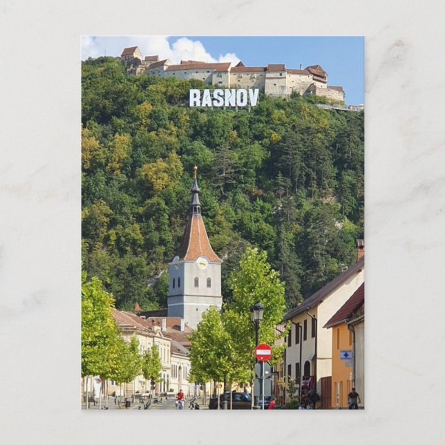 Rasnov panoramic view postcard (Front)