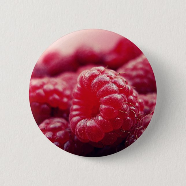 Raspberries 6 cm round badge (Front)