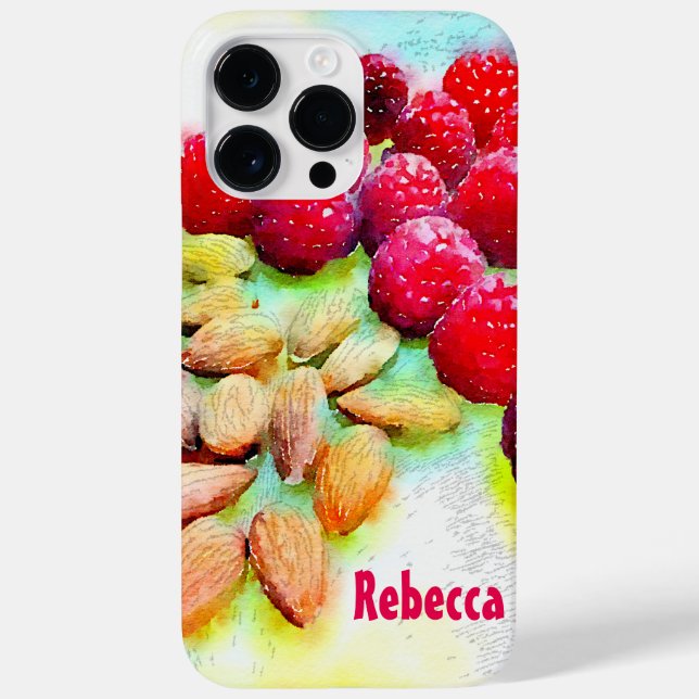 Raspberries and Almonds Watercolor Case-Mate iPhone Case (Back)