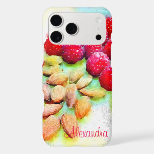 Raspberries and Almonds Watercolor Custom