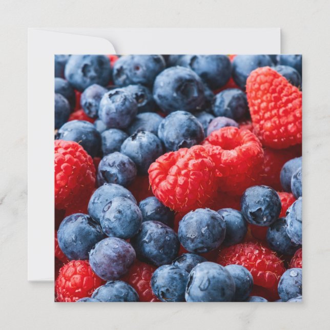 Raspberries and Blueberries Card (Front)