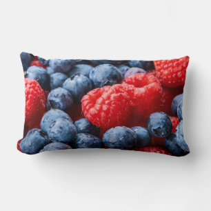 Raspberries and Blueberries Lumbar Cushion
