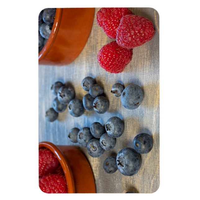 Raspberries and Blueberries Magnet (Vertical)