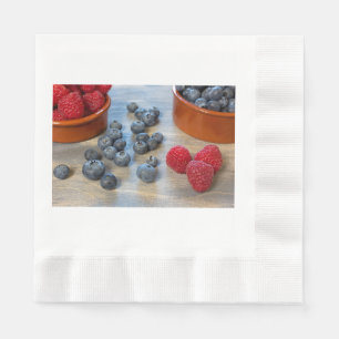 Raspberries and Blueberries Napkin