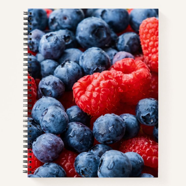 Raspberries and Blueberries Notebook (Front)