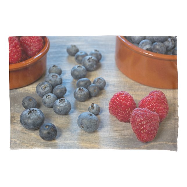 Raspberries and Blueberries Pillowcase (Front)