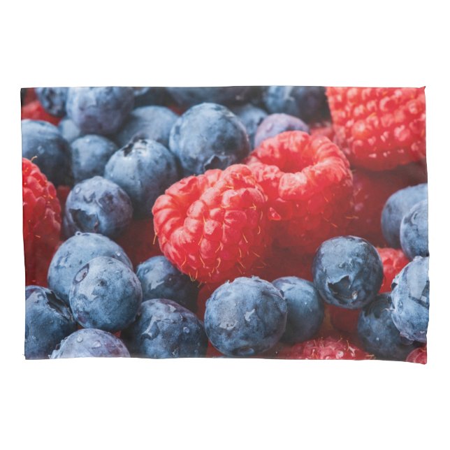Raspberries and Blueberries Pillowcase (Front)