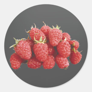 Raspberries Classic Round Sticker