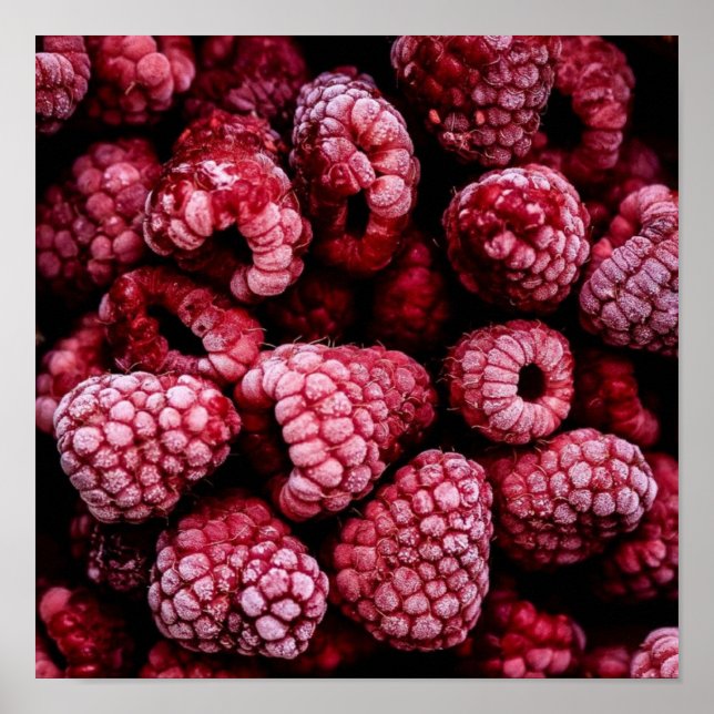 Raspberries Fresh Red Poster (Front)